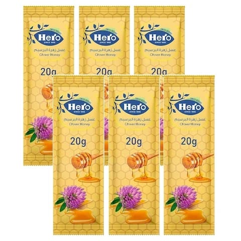 هيرو عبوات عسل البرسيم 20 جرام 6 قطع