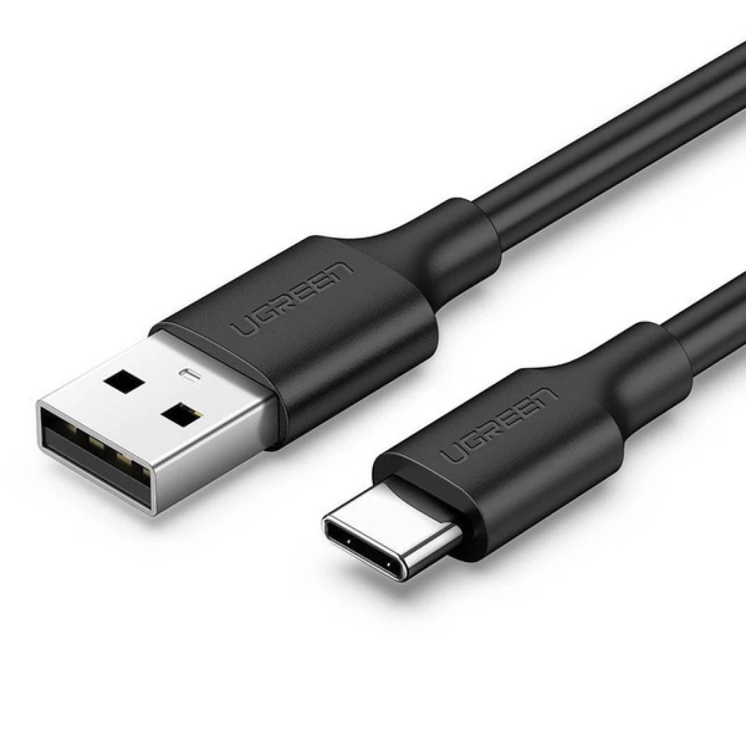 يوجرين كابل USB-C إلى USB 2.0 A للذكور شحن سريع PVC متين - أسود 1.5 متر (US287)