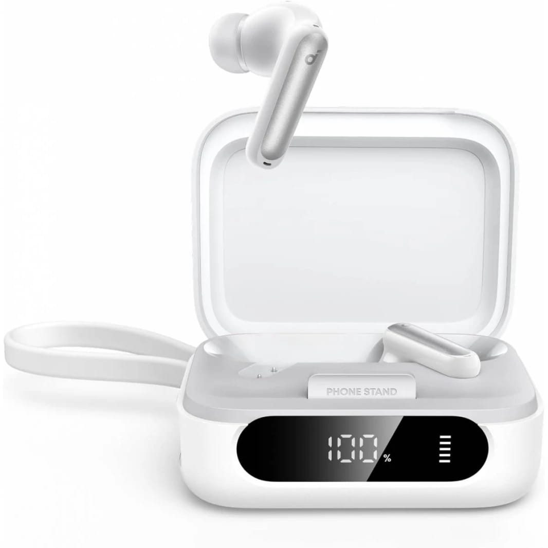 Soundcore P41i من Anker، سماعات أذن بعازل ضوضاء تكيفي مع شاحن هاتف محمول، تدعم الشحن عبر USB-C فقط، 12 ساعة تشغيل، 192 ساعة مع العلبة، مكالمات واضحة بفضل 6 ميكروفونات AI، سماعات بلوتوث لاسلكية ضد الماء IPX5 - ضمان 18 شهر