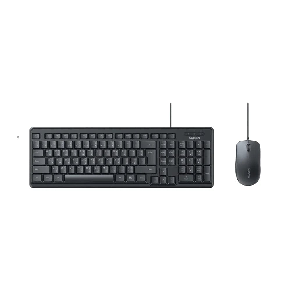 UGREEN MK330 مجموعة لوحة مفاتيح وفأرة USB سلكية - أسود