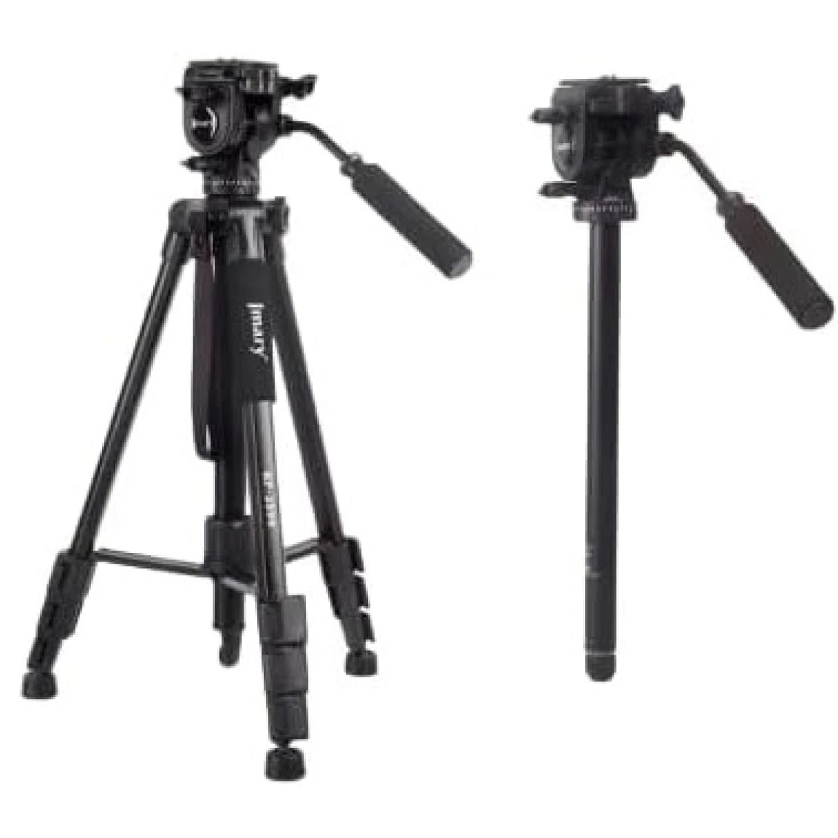 جي ماري KP-2599 ترايبود ومونوپود ألومنيوم احترافي لجميع كاميرات DSLR والهواتف الذكية (أسود)
