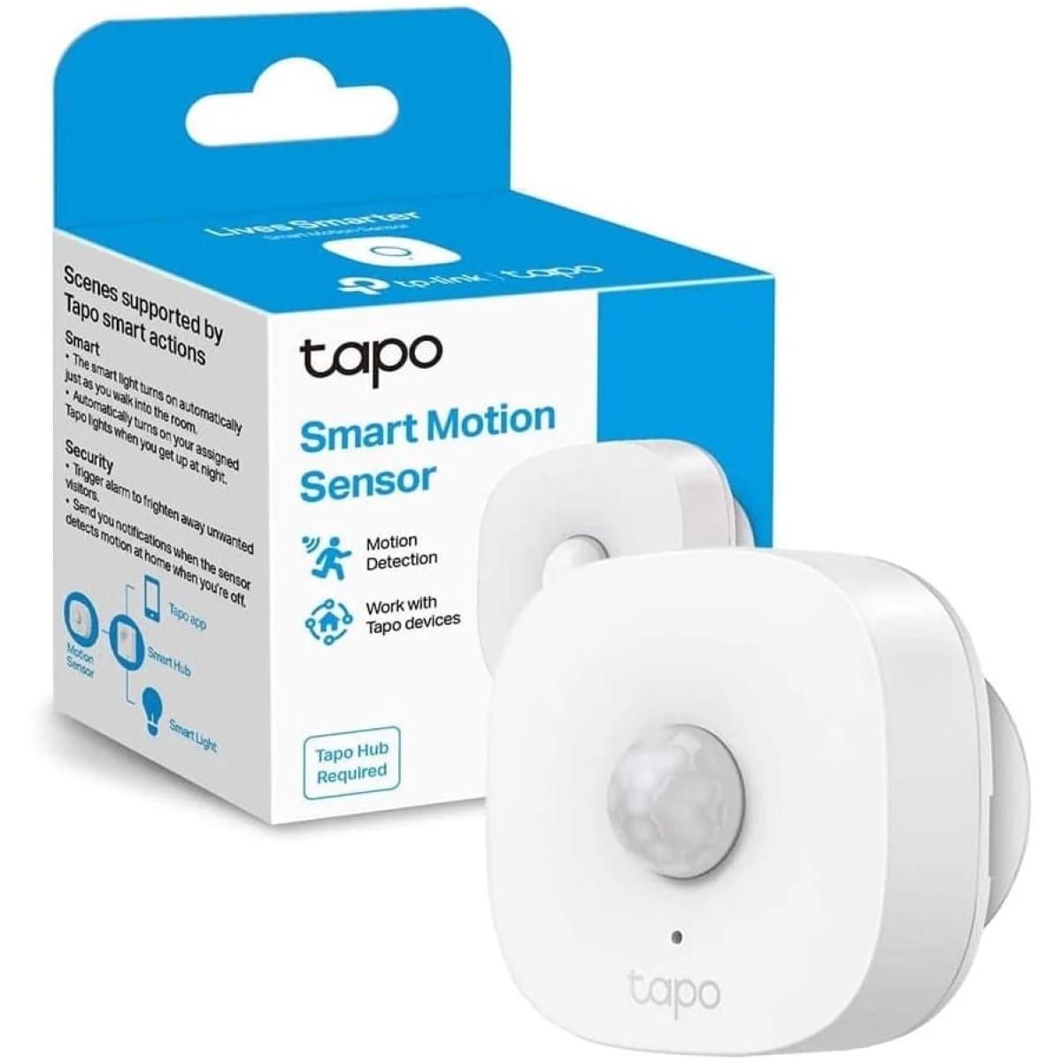 مستشعر الحركة TP-Link Tapo T100، يتطلب محور Tapo، عمر بطارية طويل مع بروتوكول لاسلكي منخفض الطاقة، نطاق اكتشاف واسع، حساسية قابلة للتعديل، إشعارات فورية، إجراءات ذكية