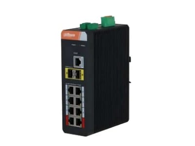 محول داهوا IS4210-8GT الصناعي المُدار بجيجابت PoE مع 10-120 منفذ