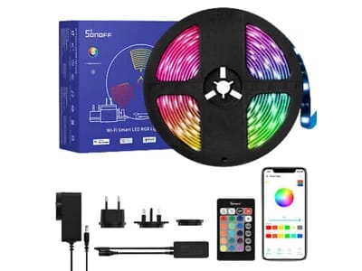شريط إضاءة LED ذكي بطول 5 متر RGB، IP65، مزامنة مع الموسيقى، Wi-Fi | Sonoff