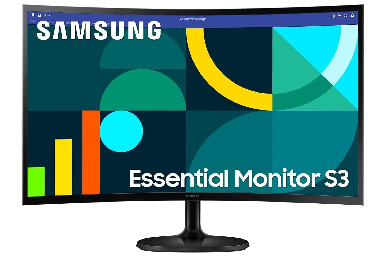 شاشة سامسونج S3 Essential D362 منحنية للأعمال - 24 بوصة فل إتش دي 100 هرتز وضع حماية العين