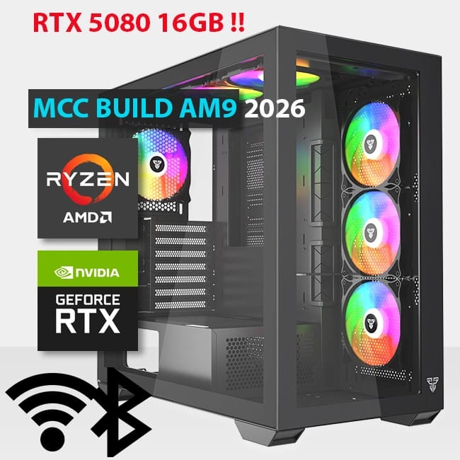 MCC AM9-26 - جهاز كمبيوتر ألعاب MIDAS || معالج AMD Ryzen 9 9950X3D 16-Core - كرت الرسوميات GeForce RTX 5080 16G GDDR7