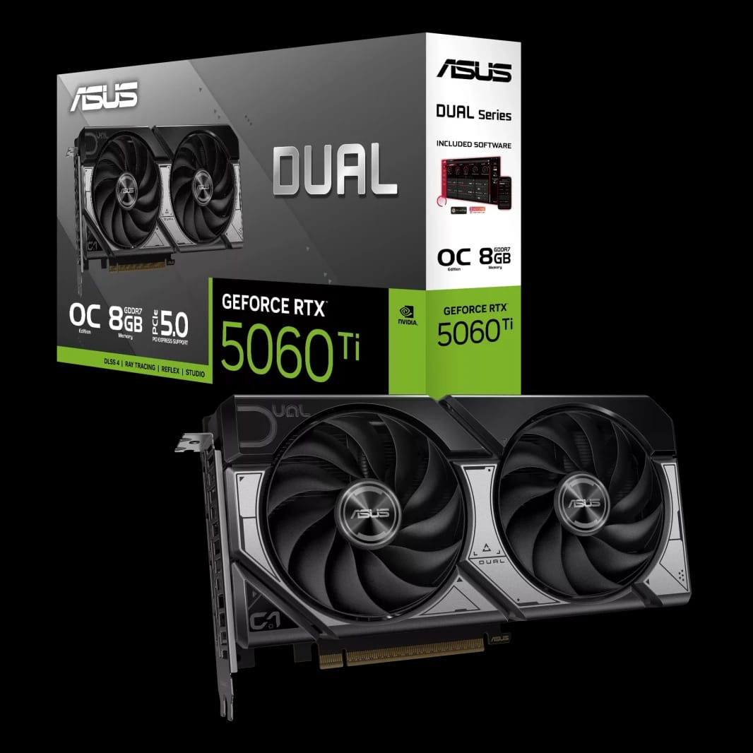 كارت شاشة ASUS Dual GeForce RTX™ 5060 Ti 8GB GDDR7 نسخة OC، إنفيديا، للكمبيوتر المكتبي