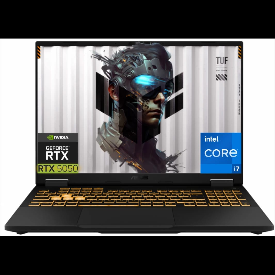 لابتوب ASUS TUF Gaming F16 الجيل 14 معالج Intel® Core™ i7 حتى 5.2 غيغاهرتز، NVIDIA® GeForce RTX™ 5050، شاشة 16 بوصة FHD+ 165Hz IPS - اللون Jaeger Gray