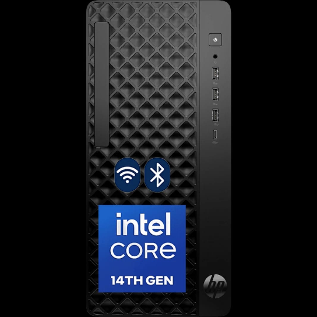 HP ProDesk 2 Tower G1i E جهاز كمبيوتر مكتبي، إنتل كور i7-14700، 8 جيجابايت DDR5، 512 جيجابايت SSD، واي فاي 6، بلوتوث 5.4، مع لوحة مفاتيح وفأرة سلكية HP 125 V2