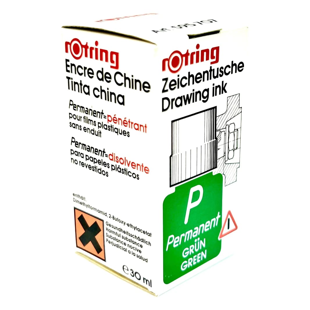 حبر رسومات Rotring دائري للبلاستيك - 30 مل أخضر