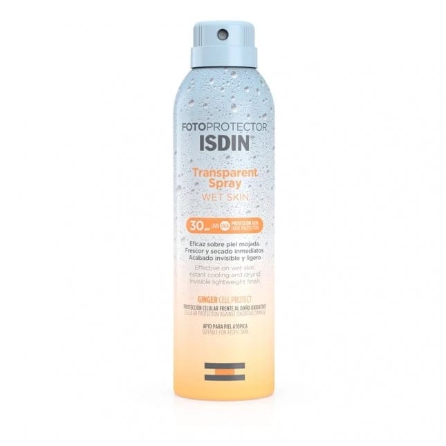 بخاخ ISDIN الشفاف للبشرة الرطبة SPF50+ 250 مل واقي شمس للجسم