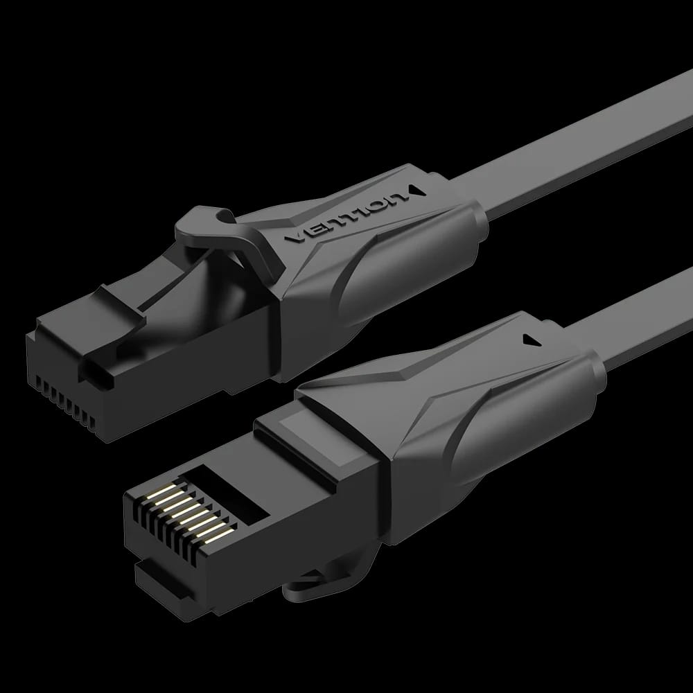 كابل Vention مسطح Cat6 UTP أسود 1 متر
