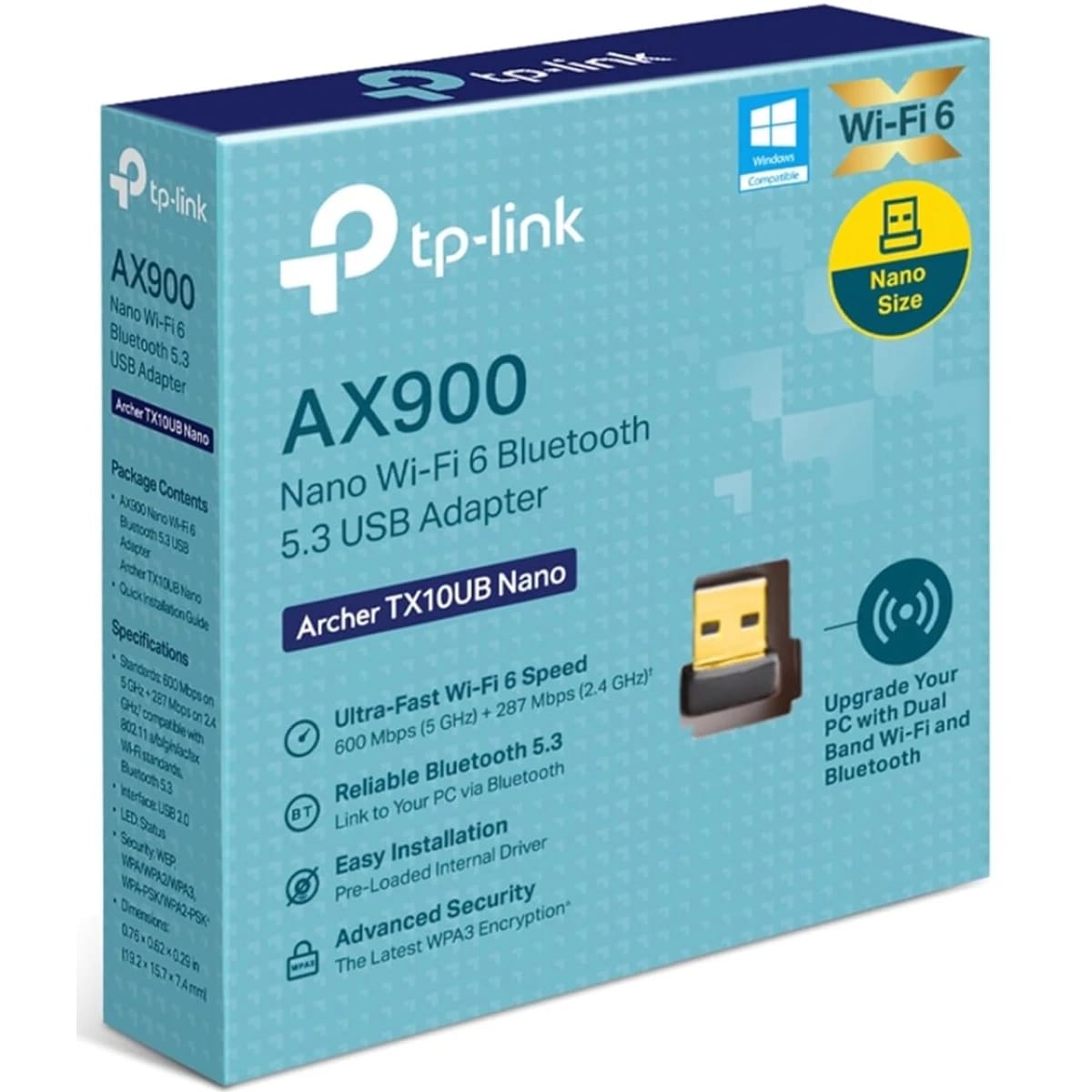 محول USB TP-Link Archer TX10UB Nano AX900 Wi-Fi 6 Bluetooth 5.3