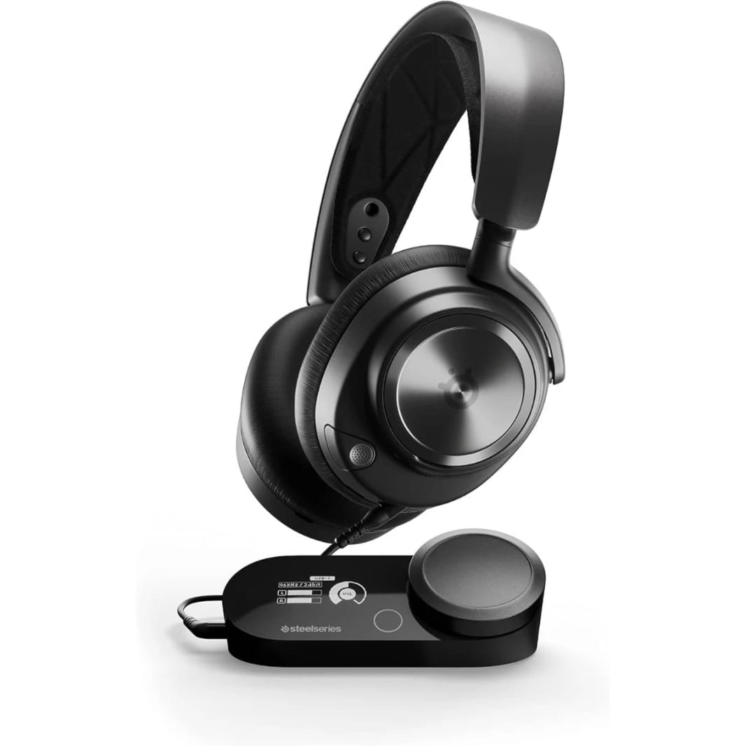 سماعة الألعاب المتعددة الأنظمة SteelSeries Arctis Nova Pro - محركات صوت هاي فاي متميزة، صوت عالي الدقة - صوت مكاني 360 درجة GameDAC Gen 2 ESS Sabre Quad-DAC ميكروفون مخفي قابل للسحب