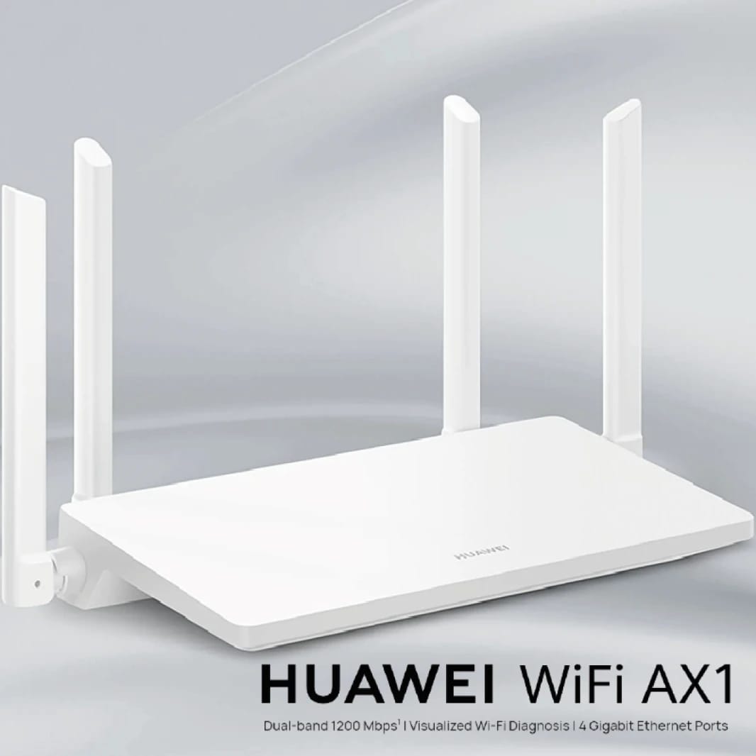 جهاز توجيه لاسلكي مزدوج النطاق Huawei WiFi AX1 AC1200، هوائيات عالية الكسب، أدوات تحكم للآباء