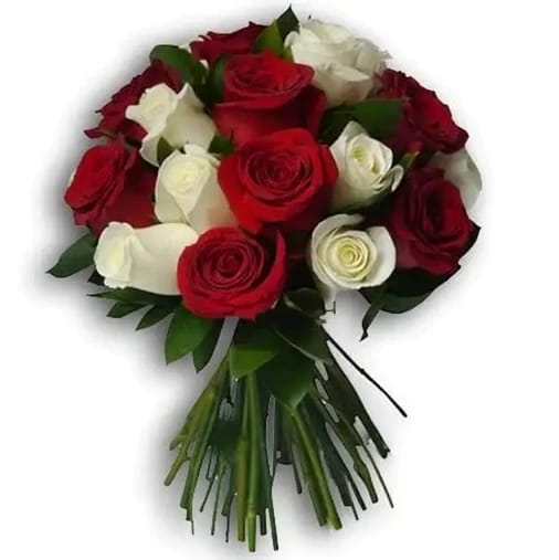 باقة زهوره حمراء وبيضاء