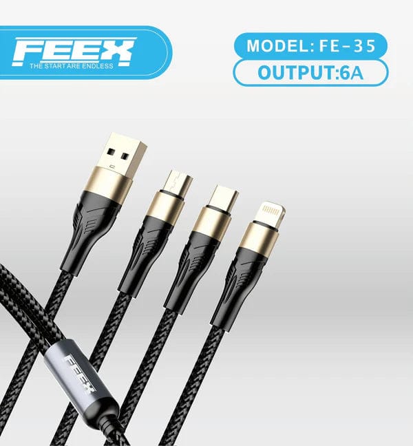 كابل USB ثلاثي في واحد من FEEX FE-35