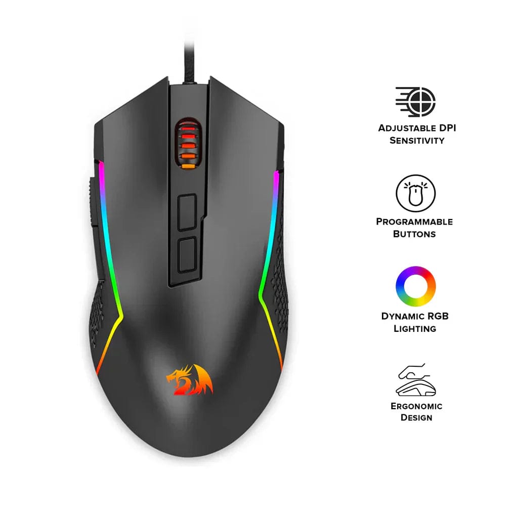ماوس الألعاب السلكي Redragon M613-rgb Trident Lite (أسود)