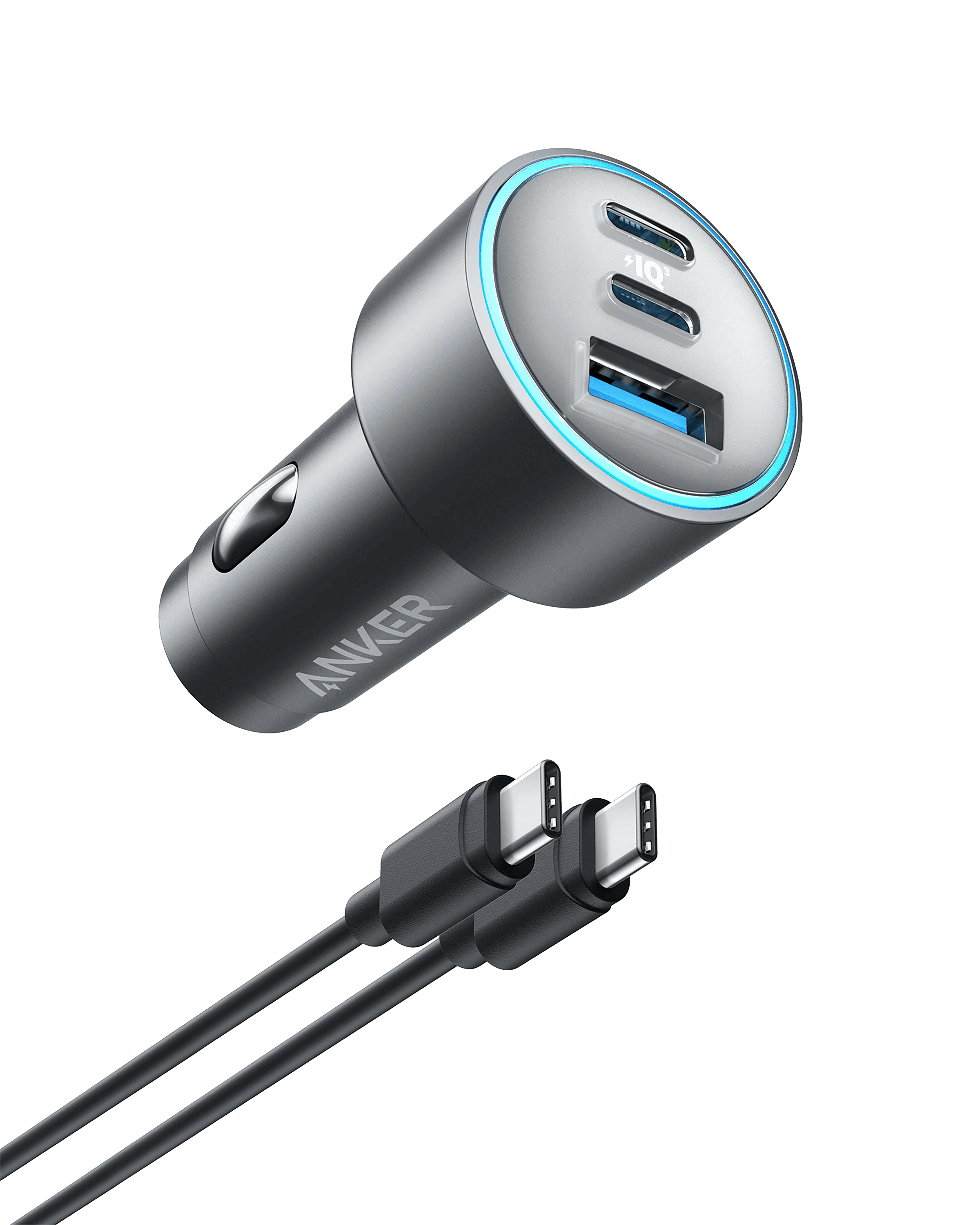 شاحن سيارة أنكر 67 واط (3 منافذ) مع كابل USB C