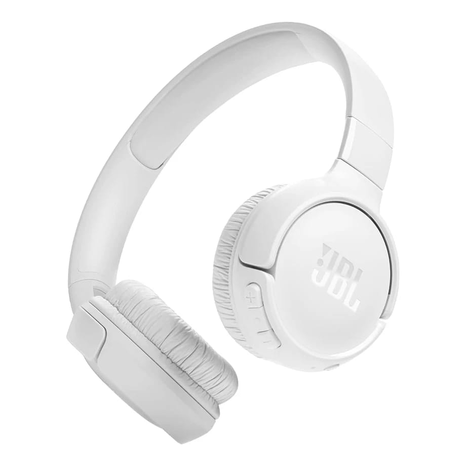 JBL Tune 520BT سماعات رأس لاسلكية فوق الأذن - صوت جهير نقي، بطارية 57 ساعة، أبيض