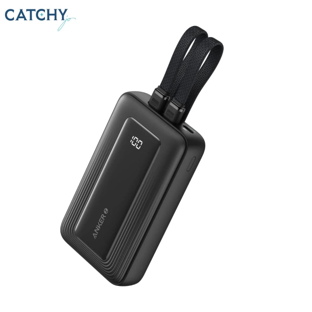 شاحن أنكر زولو المحمول مع كابلات USB-C وLightning مدمجة (10000 مللي أمبير)