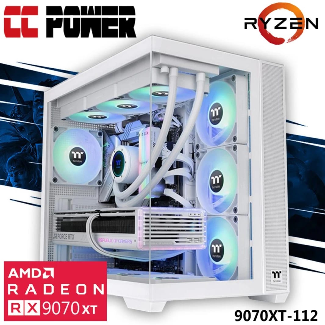 كمبيوتر ألعاب CC Power 9070XT 112 بمعالج AMD Ryzen 9 9900X3D وبطاقة Radeon RX 9070 XT