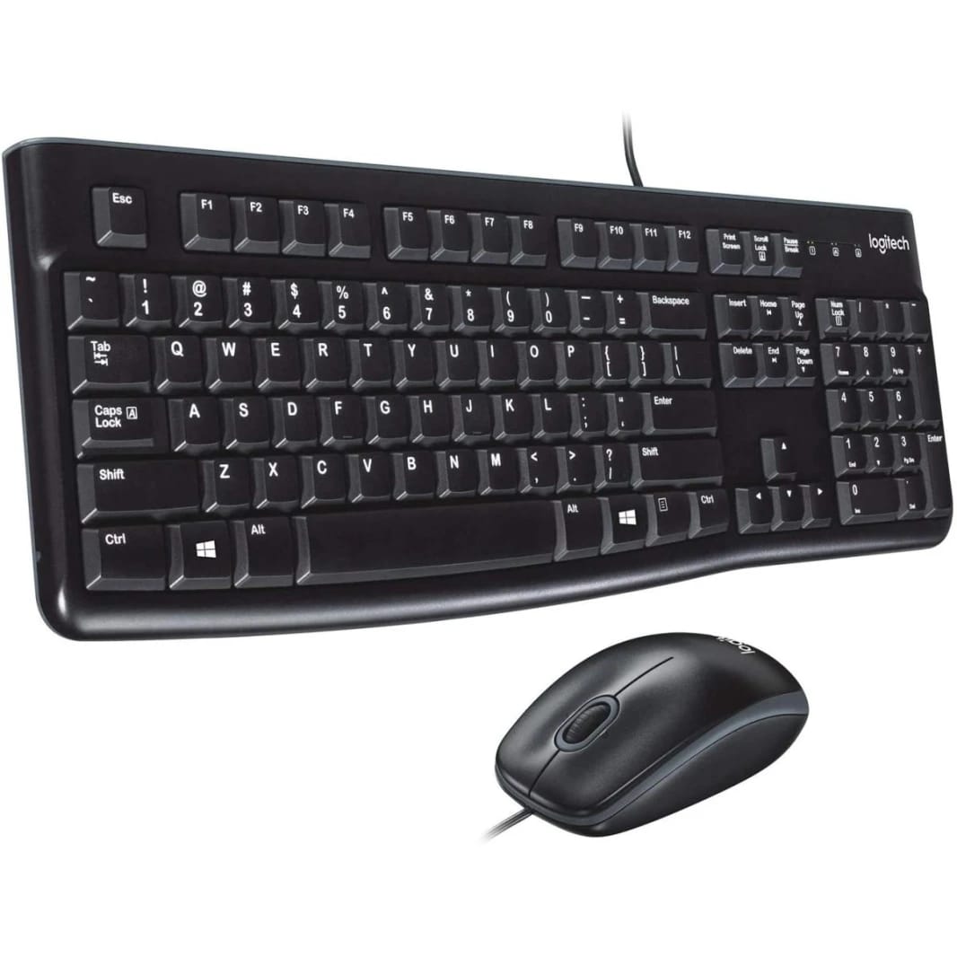 مجموعة Logitech Mk120 المكتبية السلكية (لوحة مفاتيح وماوس) USB عربي / إنجليزي أسود