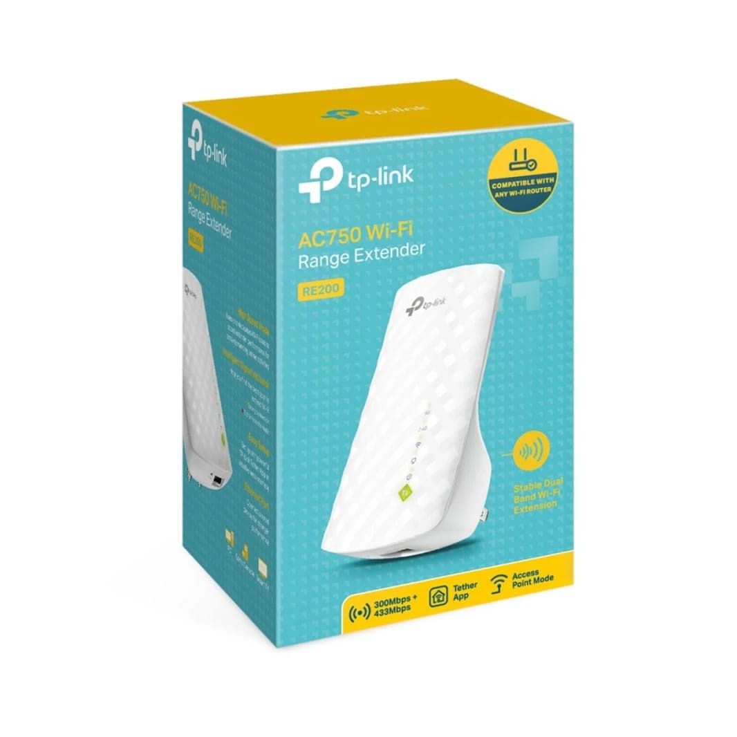 موسع نطاق الواي فاي TP-Link AC750 RE200 v5.0