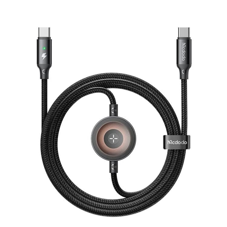 شاحن ماكدودو 2 في 1 بقدرة 60 واط نوع C إلى Lightning و Apple Watch - أسود