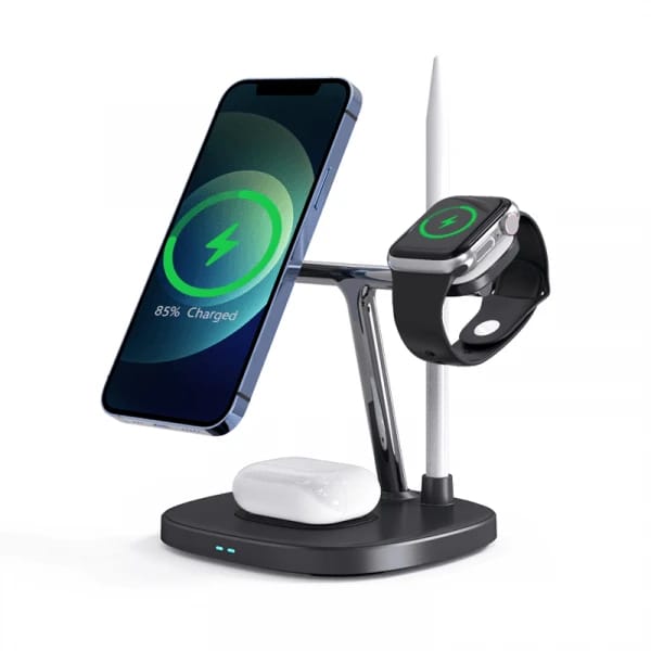 شاحن لاسلكي Wiwu M8 PowerAir 15W 4 في 1 - أسود