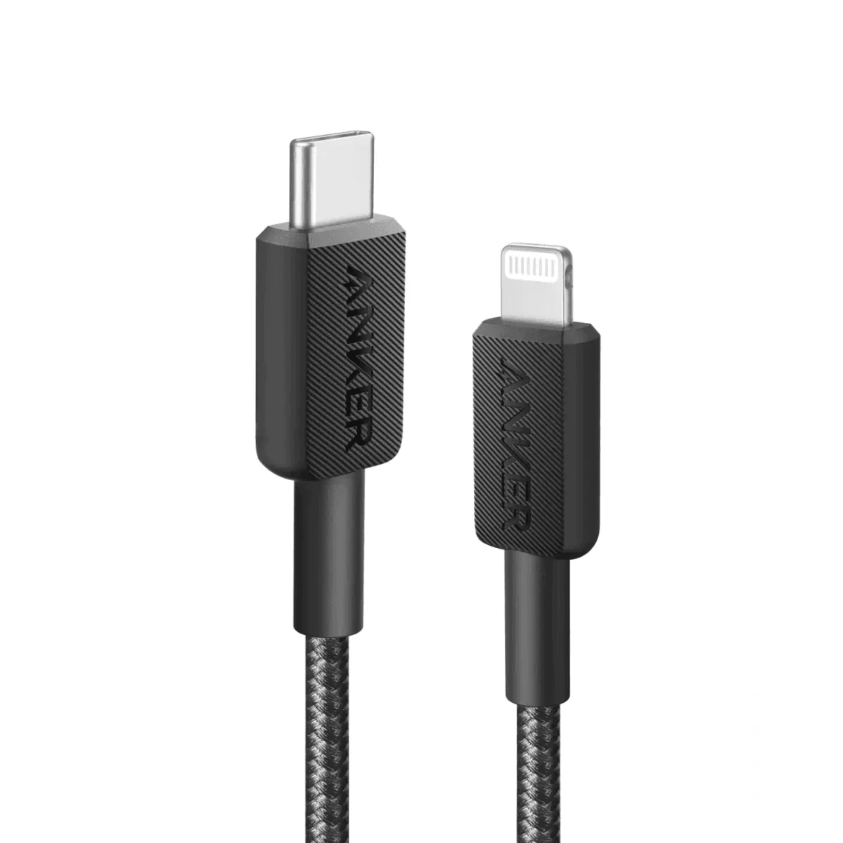 أنكر 322 كيبل USB-C إلى لايتنينج 3 قدم مضفر - أسود