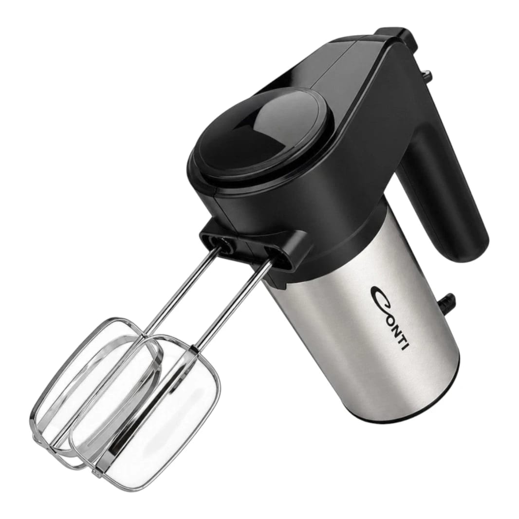 خلاط يدوي CONTI 300 واط HM 30002 BS - بسرعات 6 + Turbo مع مضارب وخطافات كروم