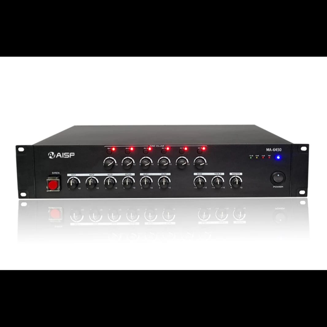 مضخم مع مكبرات صوت AISP MA-6450 بقدرة 450 واط و6 مناطق