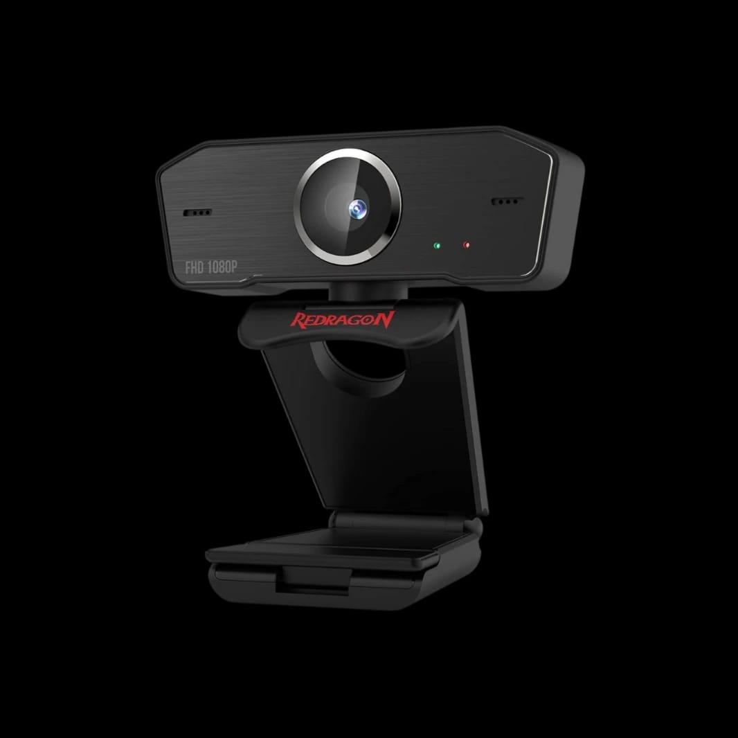 كاميرا ويب Redragon Gw800 1080p لسطح المكتب مع ميكروفون مدمج مزدوج وتدوير 360 درجة