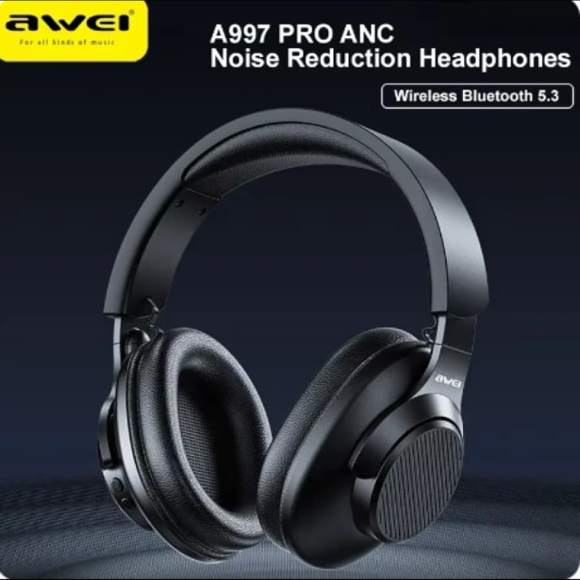 سماعات رأس لاسلكية AWEI A997BL PRO تعمل بتقنية البلوتوث وسماعات رأس قابلة للطي للألعاب وسماعات رأس رياضية مزودة بميكروفون وسماعات أذن موسيقية بسعة 300 مللي أمبير في الساعة